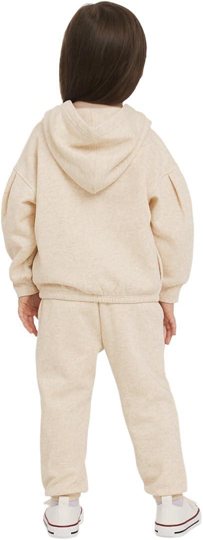 imageChampion Girls Hoodie and Sweatpant Set for Kids Athletic Fleece SweatsuitOatmeal
