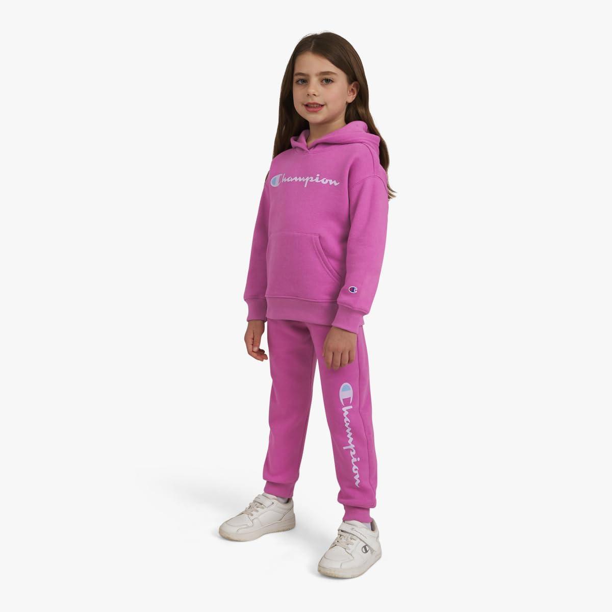 imageChampion Girls Hoodie and Sweatpant Set for Kids Athletic Fleece SweatsuitRosebud