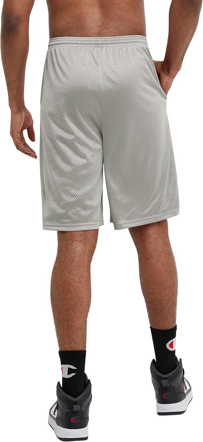 imageChampion Mens Shorts Mens Mesh Gym Shorts Lightweight Athletic Shorts Reg Or Big ampamp TallAthletic Gray C Patch Logo