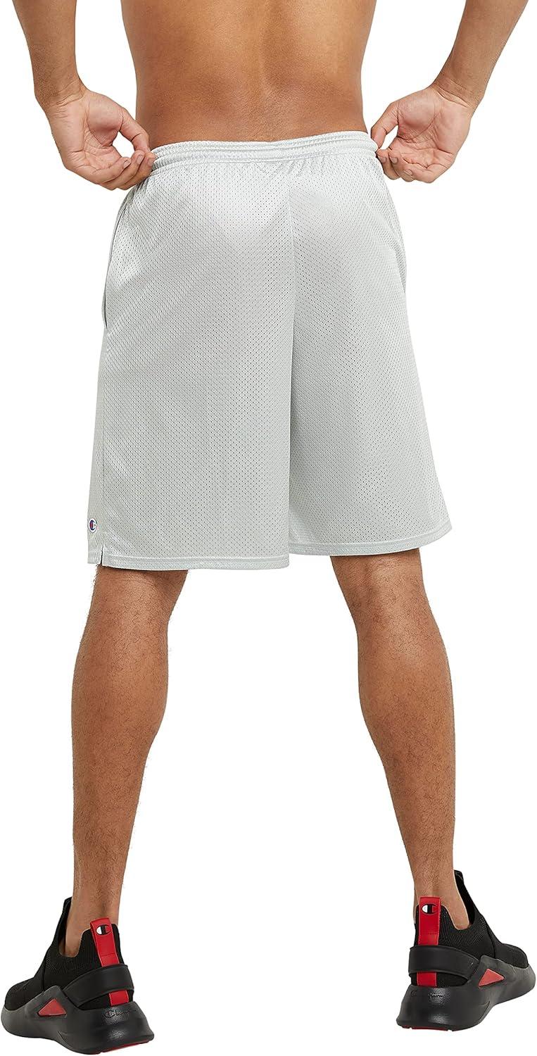 imageChampion Mens Shorts Mens Mesh Gym Shorts Lightweight Athletic Shorts Reg Or Big ampamp TallAthletic Gray C Patch Logo