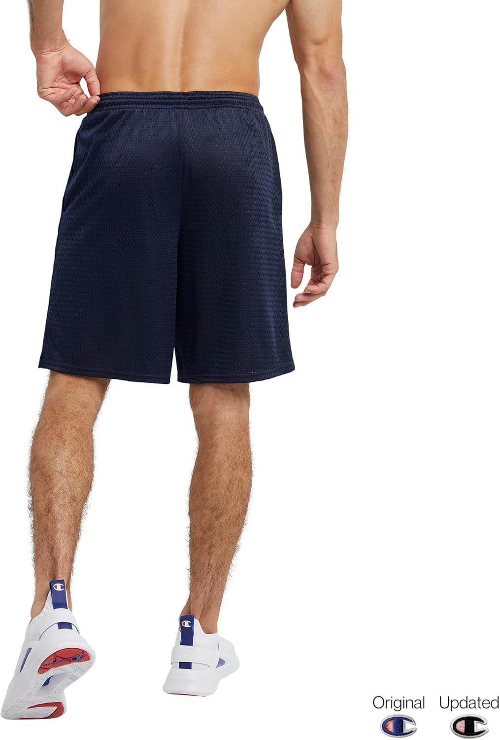 imageChampion Mens Shorts Mens Mesh Gym Shorts Lightweight Athletic Shorts Reg Or Big ampamp TallNavy C Patch Logo