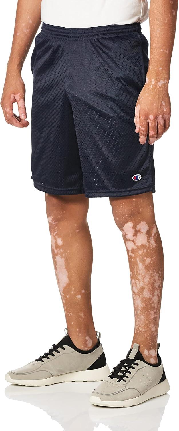 imageChampion Mens Shorts Mens Mesh Gym Shorts Lightweight Athletic Shorts Reg Or Big ampamp TallNavy C Patch Logo