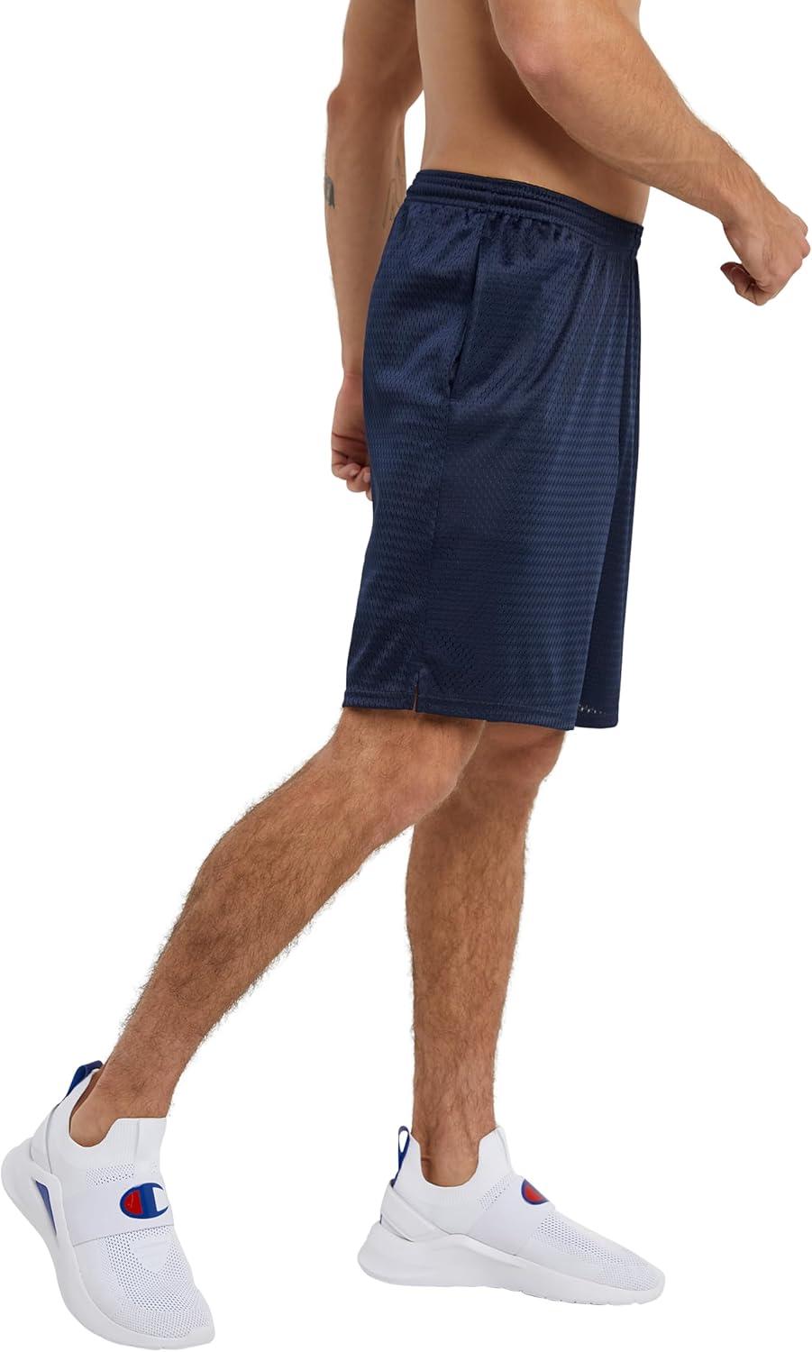 imageChampion Mens Shorts Mens Mesh Gym Shorts Lightweight Athletic Shorts Reg Or Big ampamp TallNavy C Patch Logo