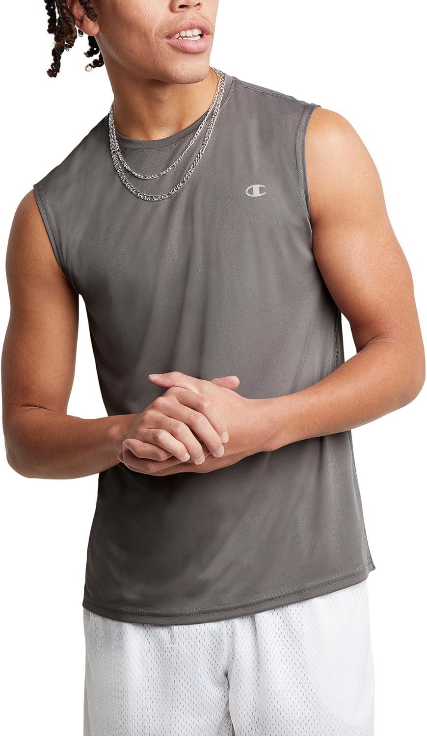 imageChampion Mens Sleeveless Tshirt Sport Tank Muscle Tshirt for Men Reg Or Big ampamp TallStone Gray