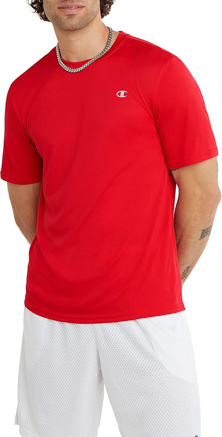 imageChampion Mens Tshirt Sport Tee Moisture Wicking Anti Odor Athletic Tshirt for Men Reg Or Big ampamp TallScarlet