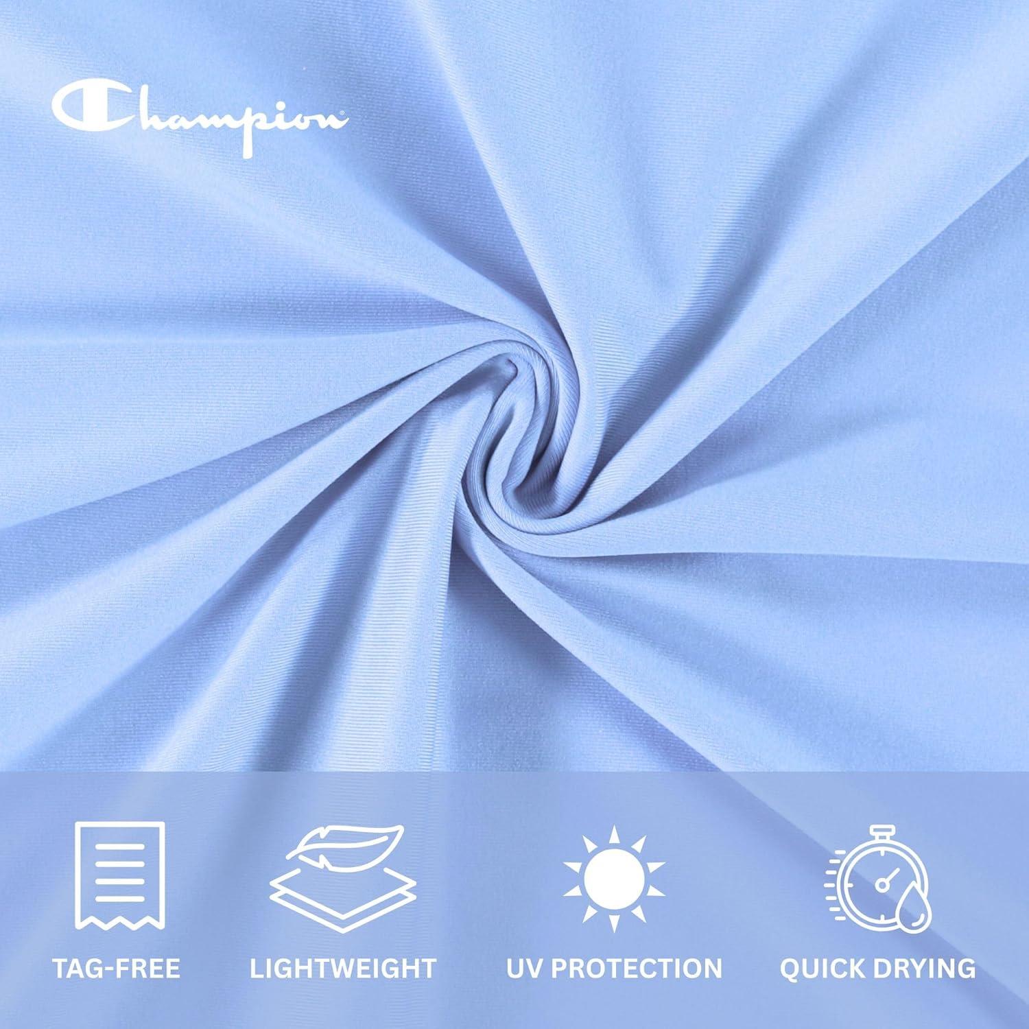 imageChampion Rash Guard for Women with Hood Long Sleeve Hoodie Swim Shirts for Women Quick Dry UPF 50 SPF Sun ampamp UV ProtectionLight Blue