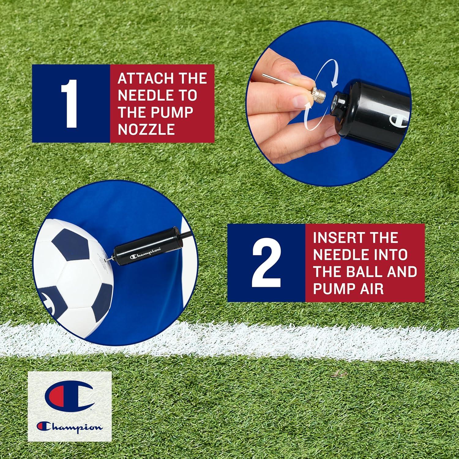 imageChampion Youth ampamp Adult Soccer Ball Paneled Design Enhanced Control Durable Cover ampamp Butyl Bladder for Indoor ampamp Outdoor Training Sizes 3 4 5 Includes 6quot PumpWhiteOptic PinkEvening Primrose