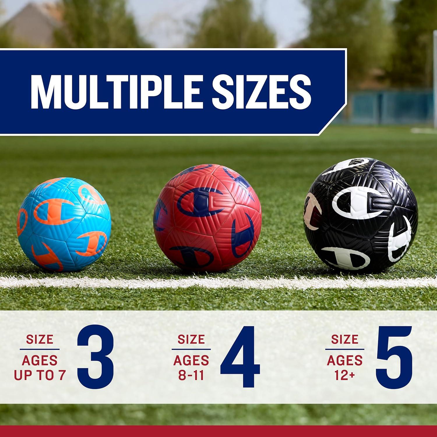 imageChampion Youth ampamp Adult Soccer Ball Paneled Design Enhanced Control Durable Cover ampamp Butyl Bladder for Indoor ampamp Outdoor Training Sizes 3 4 5 Includes 6quot PumpWhiteOptic Pink