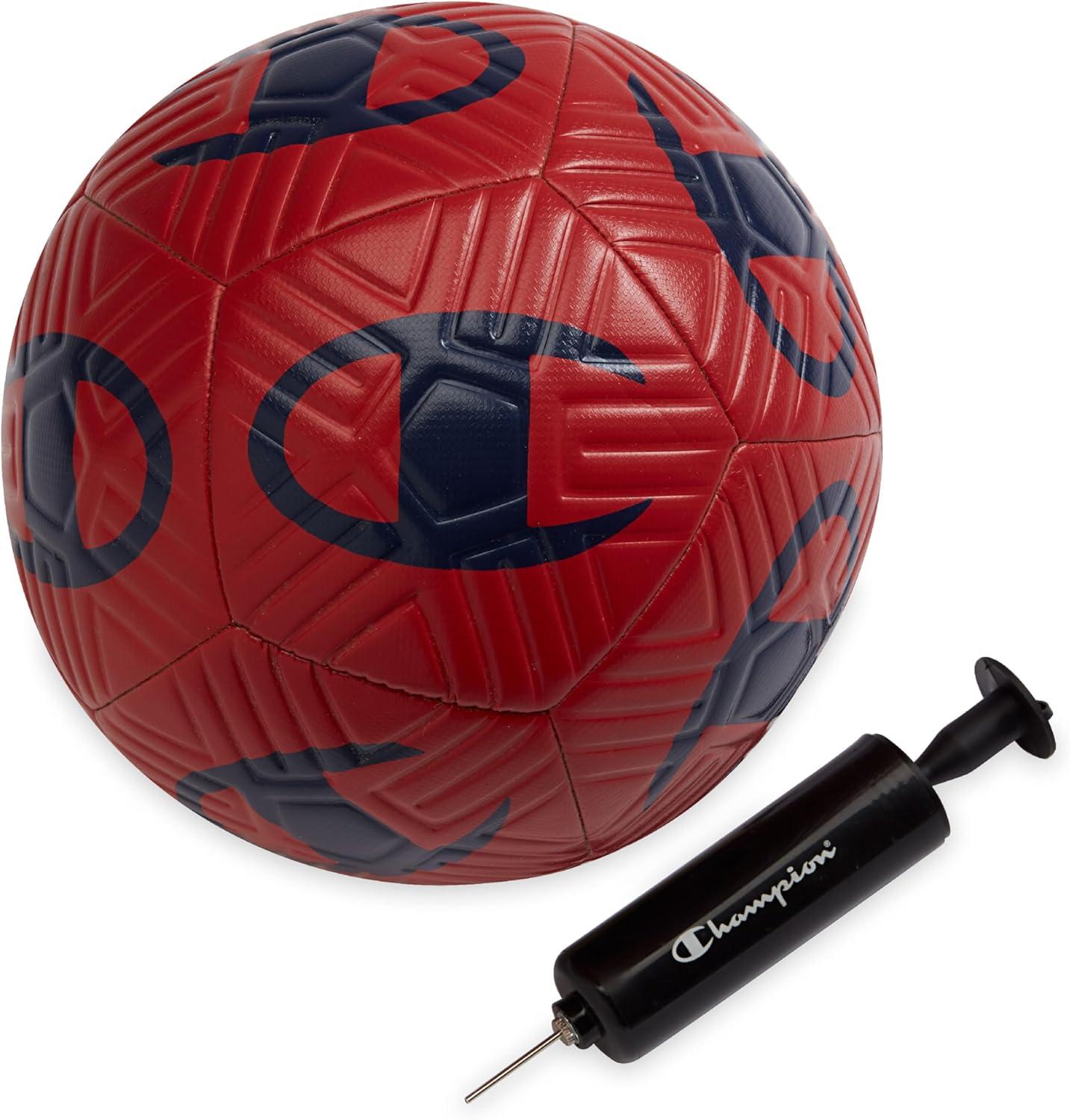 imageChampion Youth ampamp Adult Soccer Ball Paneled Design Enhanced Control Durable Cover ampamp Butyl Bladder for Indoor ampamp Outdoor Training Sizes 3 4 5 Includes 6quot PumpTango RedNavy Blue