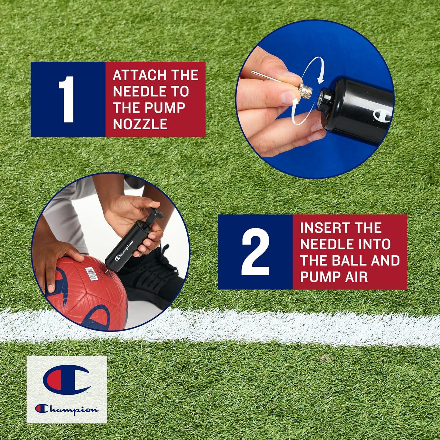 imageChampion Youth ampamp Adult Soccer Ball Paneled Design Enhanced Control Durable Cover ampamp Butyl Bladder for Indoor ampamp Outdoor Training Sizes 3 4 5 Includes 6quot PumpBlackWhite