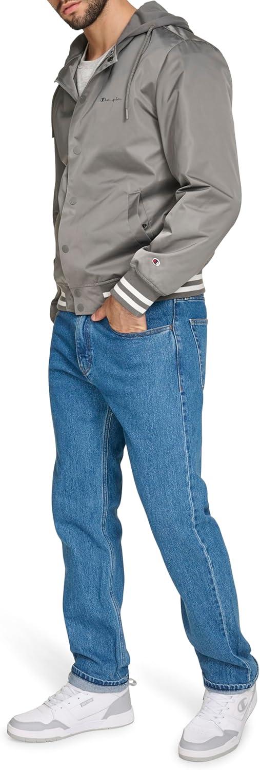 imageChampion mens Champion Mens Lightweight Varsity Jacket With Jersey HoodPewter