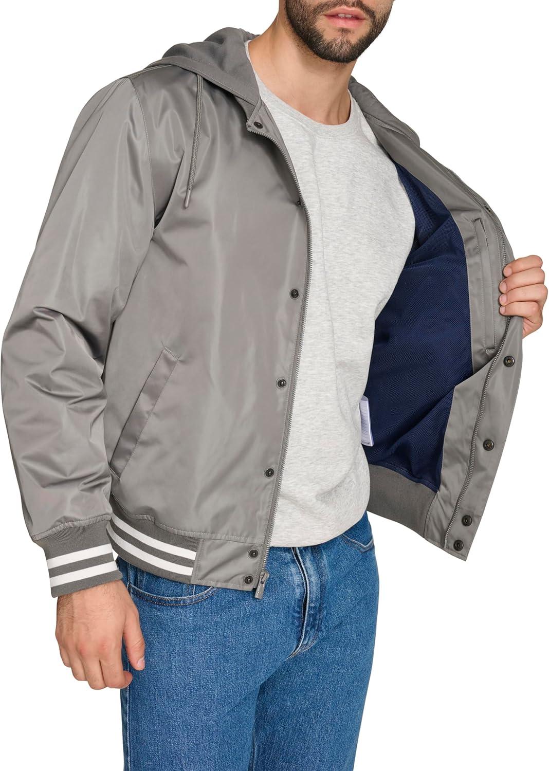 imageChampion mens Champion Mens Lightweight Varsity Jacket With Jersey HoodPewter