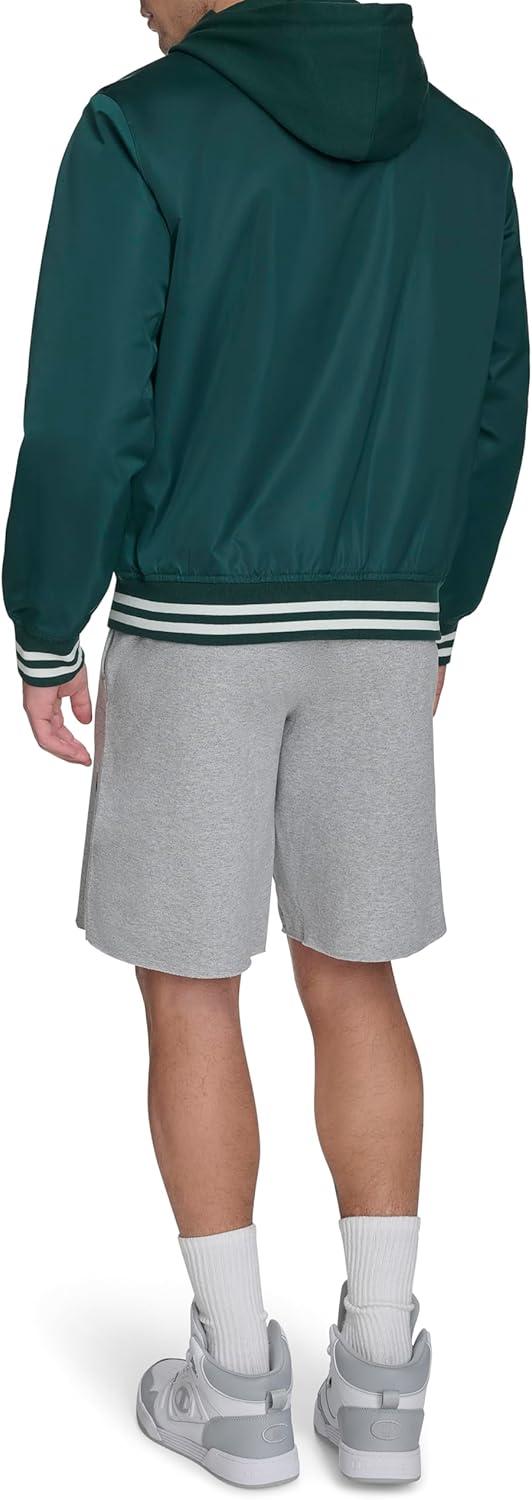 imageChampion mens Champion Mens Lightweight Varsity Jacket With Jersey HoodRain Forest