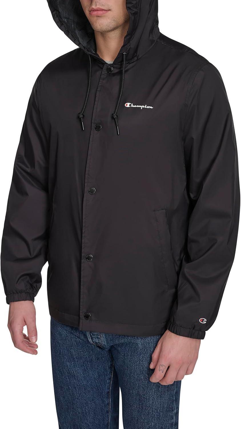 imageChampion mens Hooded Coaches Rain JacketBlack