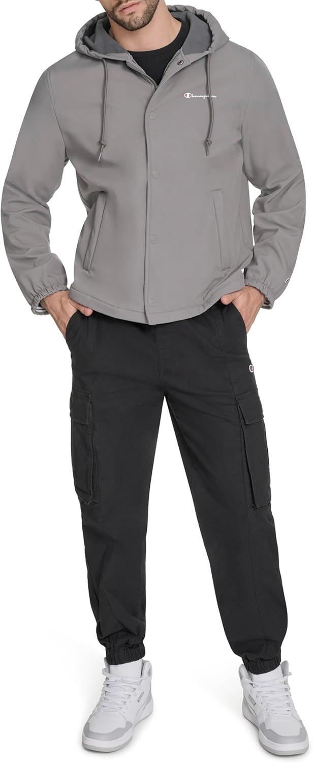 imageChampion mens Hooded Coaches Rain JacketGargoyle Soft Shell