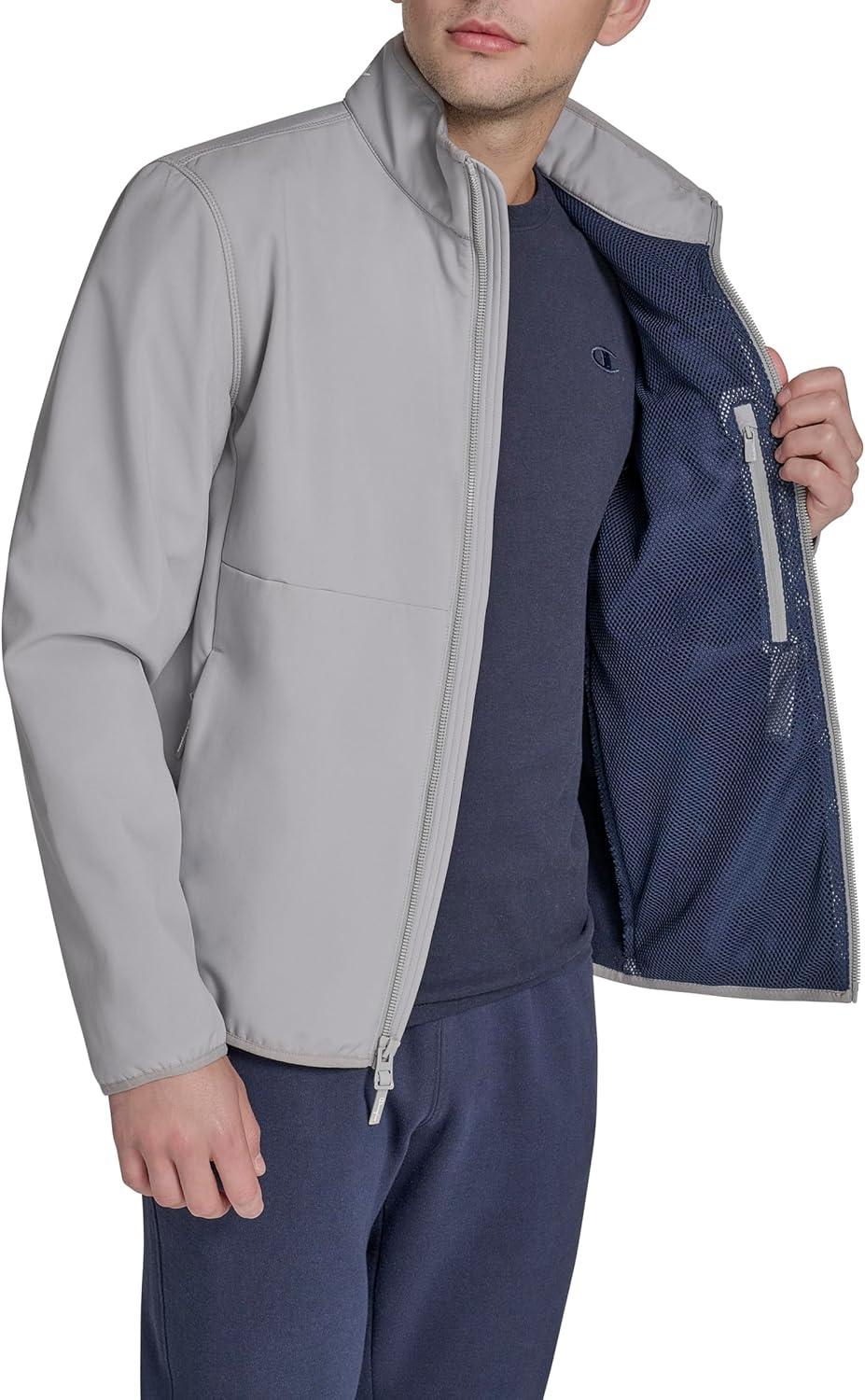 imageChampion mens Lightweight Active Soft Shell Jacket With Stand CollarGrey