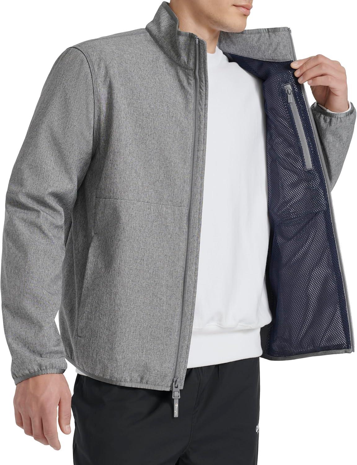 imageChampion mens Lightweight Active Soft Shell Jacket With Stand CollarHeather Grey