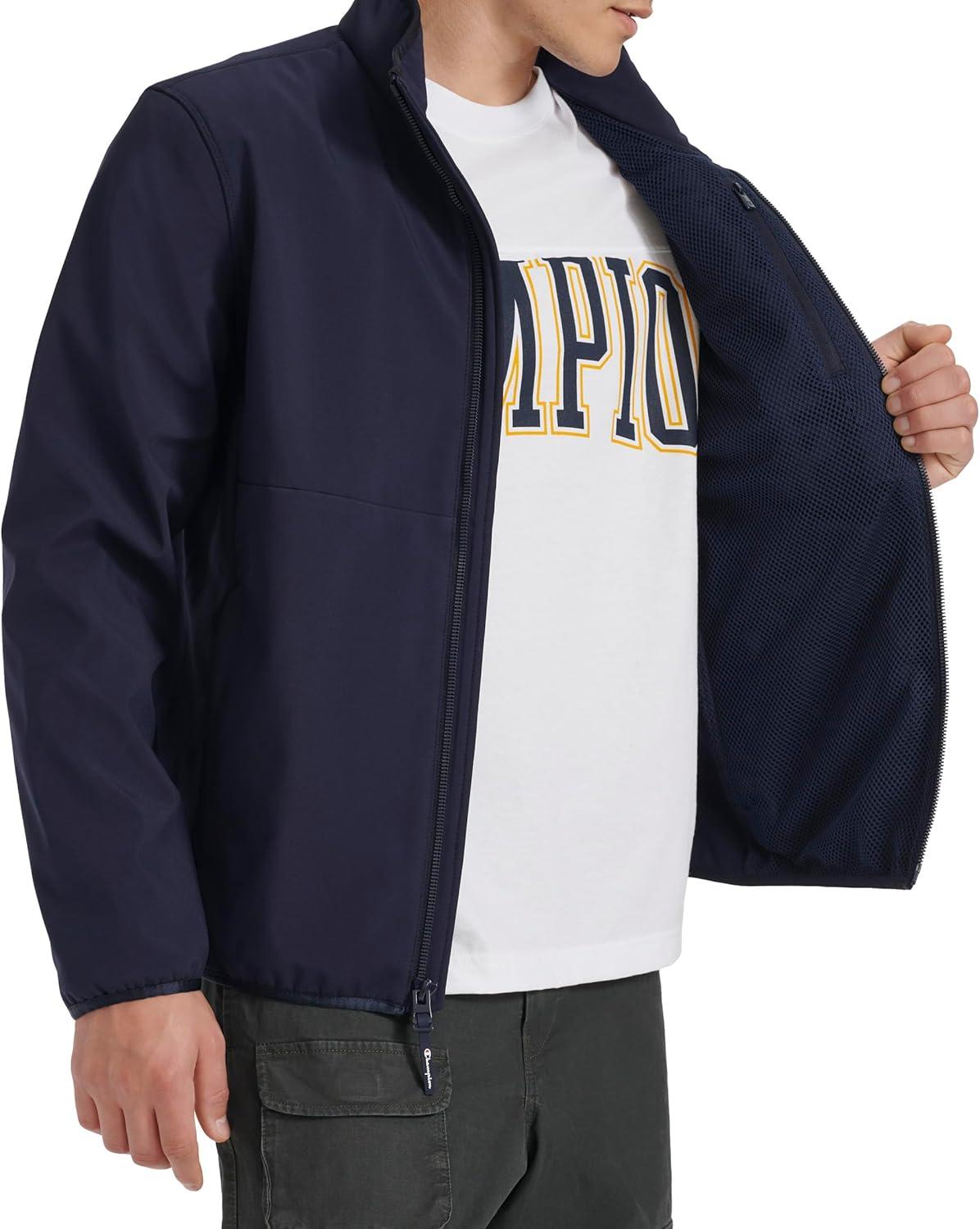 imageChampion mens Lightweight Active Soft Shell Jacket With Stand CollarPeacoat