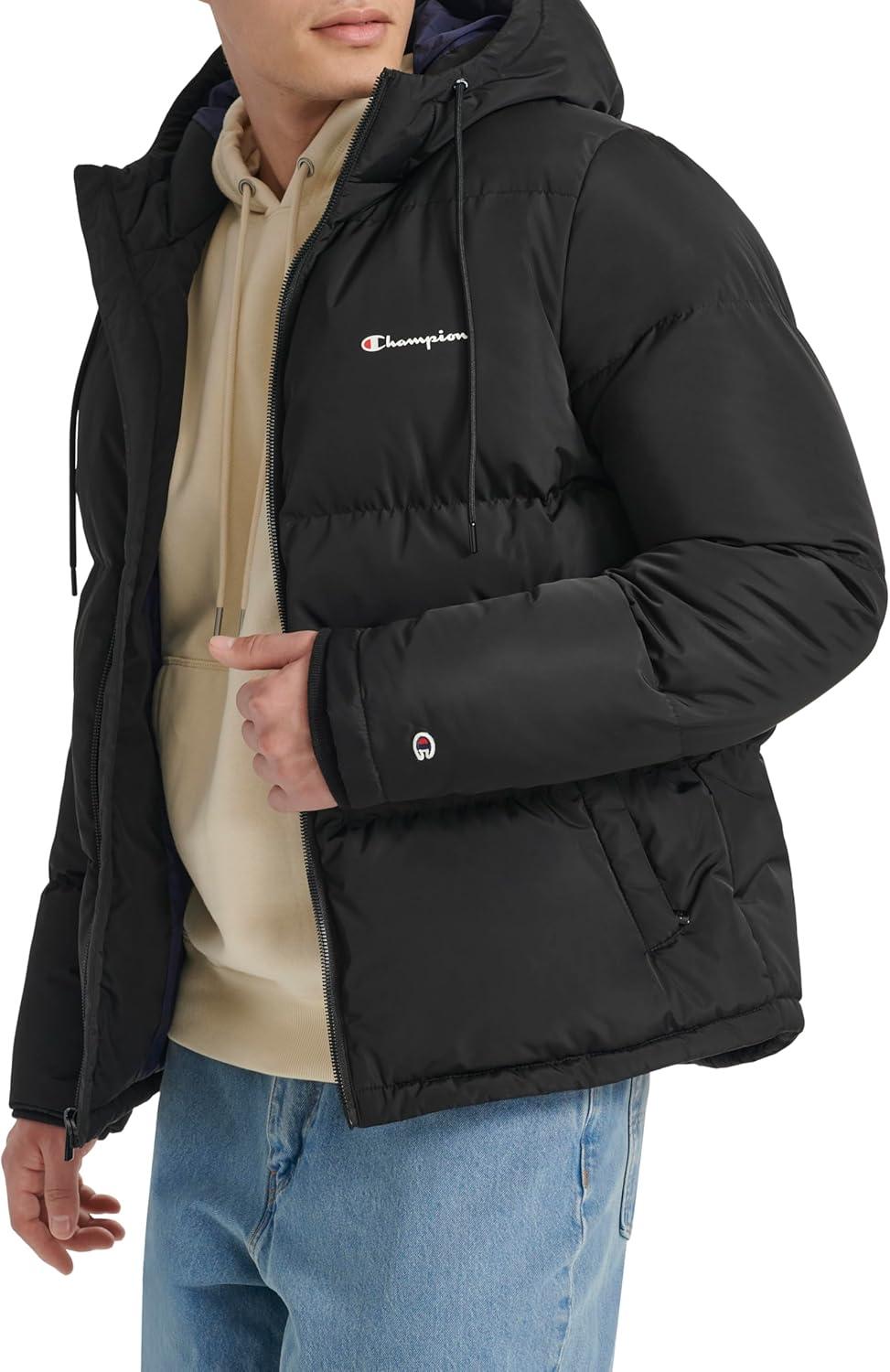 imageChampion mens Quilted Fullzip Hooded Puffer JacketBlack