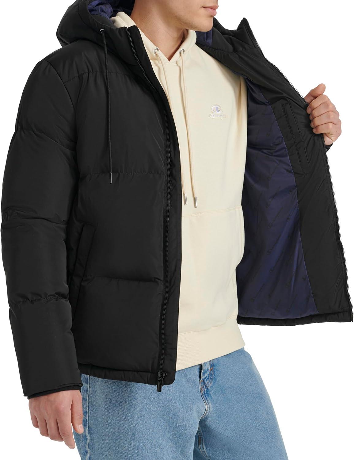 imageChampion mens Quilted Fullzip Hooded Puffer JacketBlack