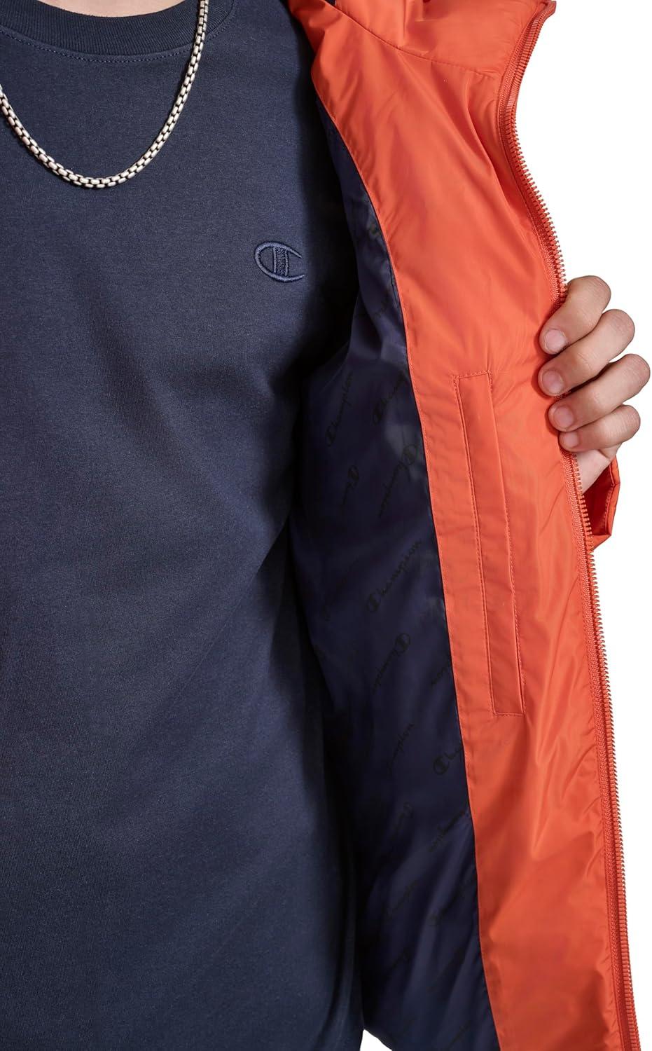 imageChampion mens Quilted Fullzip Hooded Puffer JacketOrange