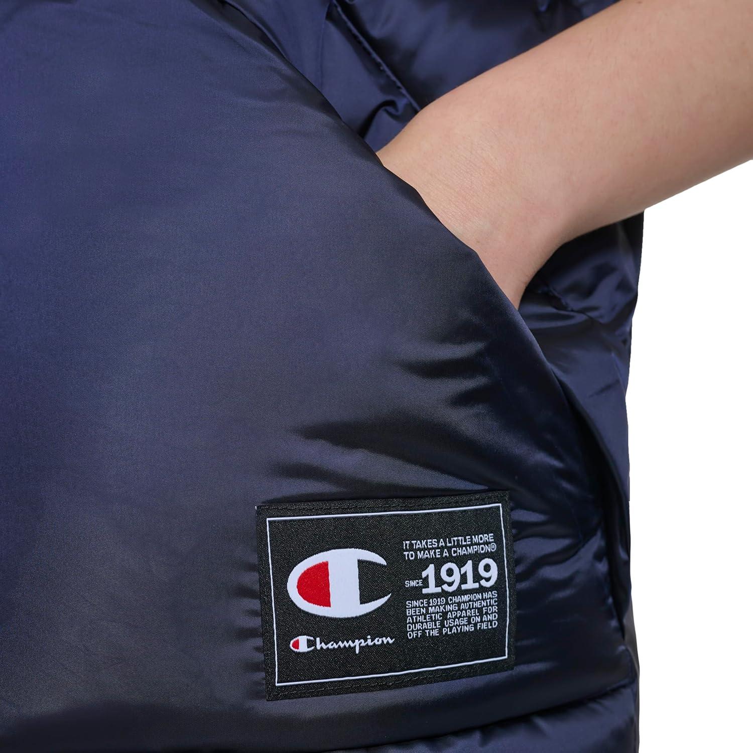 imageChampion womens Satin Quilted Puffer Vest With Stand CollarNavy