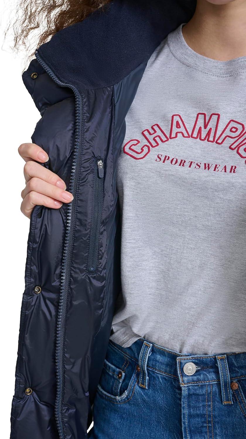 imageChampion womens Satin Quilted Puffer Vest With Stand CollarNavy