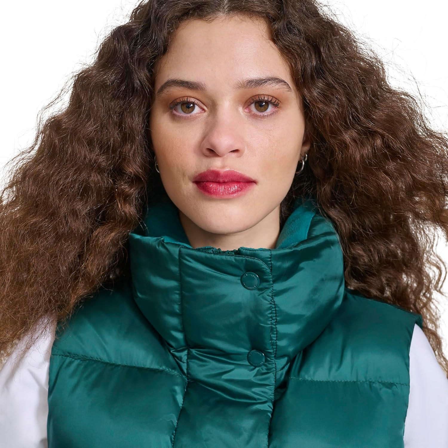 imageChampion womens Satin Quilted Puffer Vest With Stand CollarRainforest