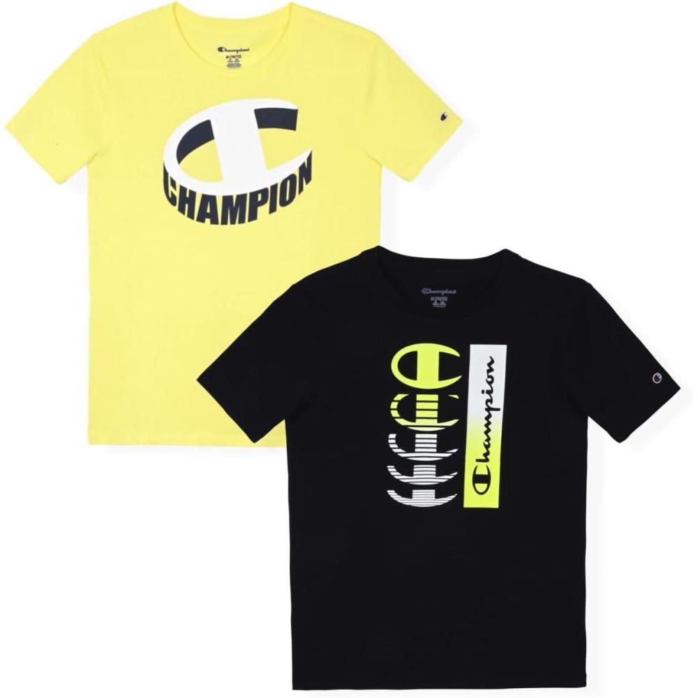 imageChampion Boys 2 Pack Short Sleeve Tee Shirt for KidsLimelight
