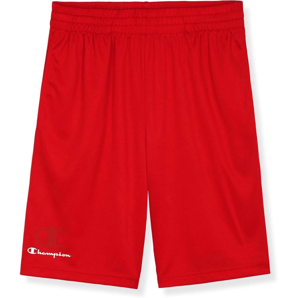 imageChampion Boys Athletic Shorts Lightweight Active Fit Short for KidsLychee Red