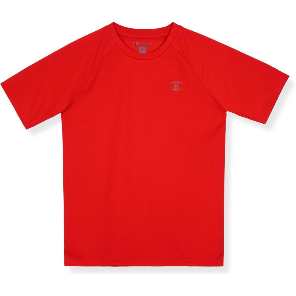 imageChampion Boys Boys Shirt Performance Short Sleeve Tech Athletic Tee ShirtLychee Red