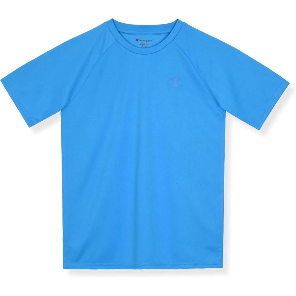 imageChampion Boys Boys Shirt Performance Short Sleeve Tech Athletic Tee ShirtMalibu Blue