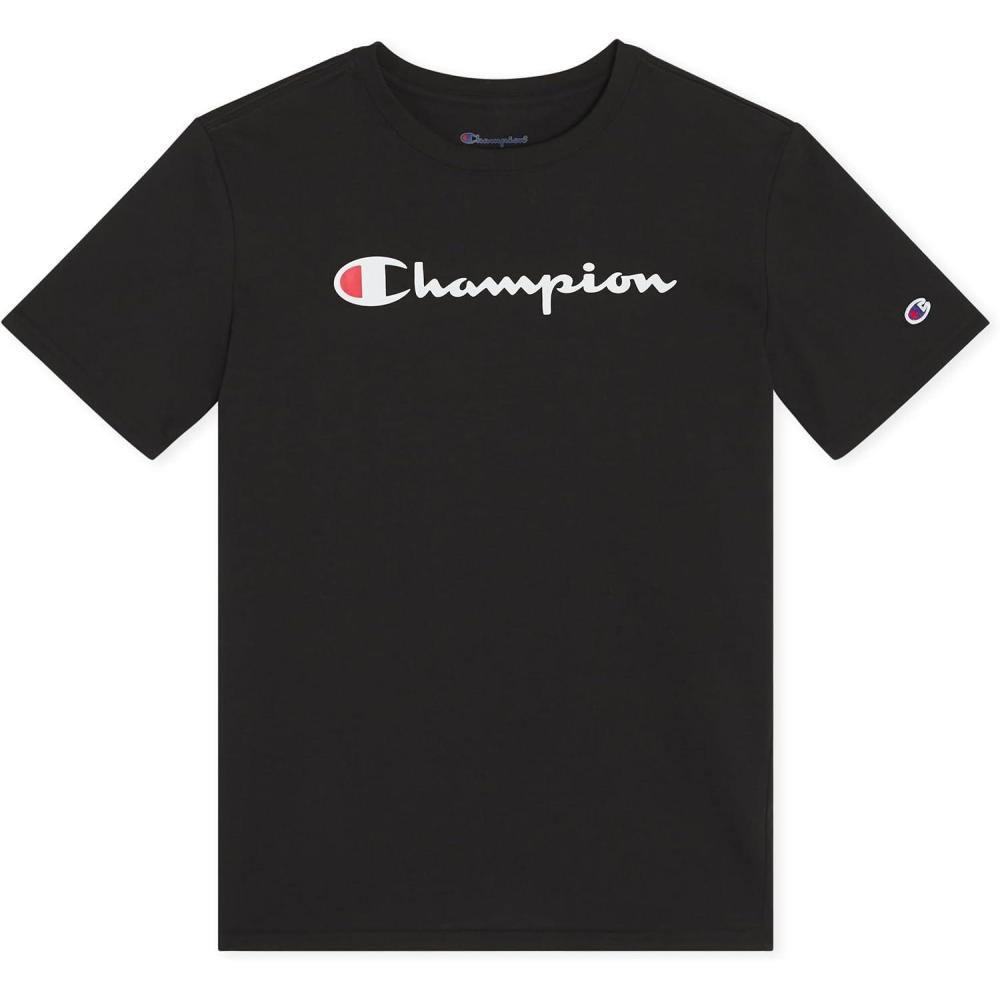 imageChampion Boys Champion Boys Tee Shirt Short Sleeve Logo TShirt for KidsSignature Black