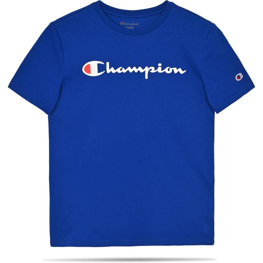 imageChampion Boys Champion Boys Tee Shirt Short Sleeve Logo TShirt for KidsSignature Blue