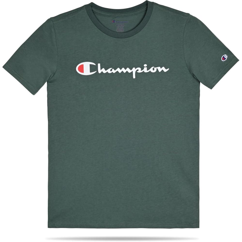 imageChampion Boys Champion Boys Tee Shirt Short Sleeve Logo TShirt for KidsSignature Forest Green