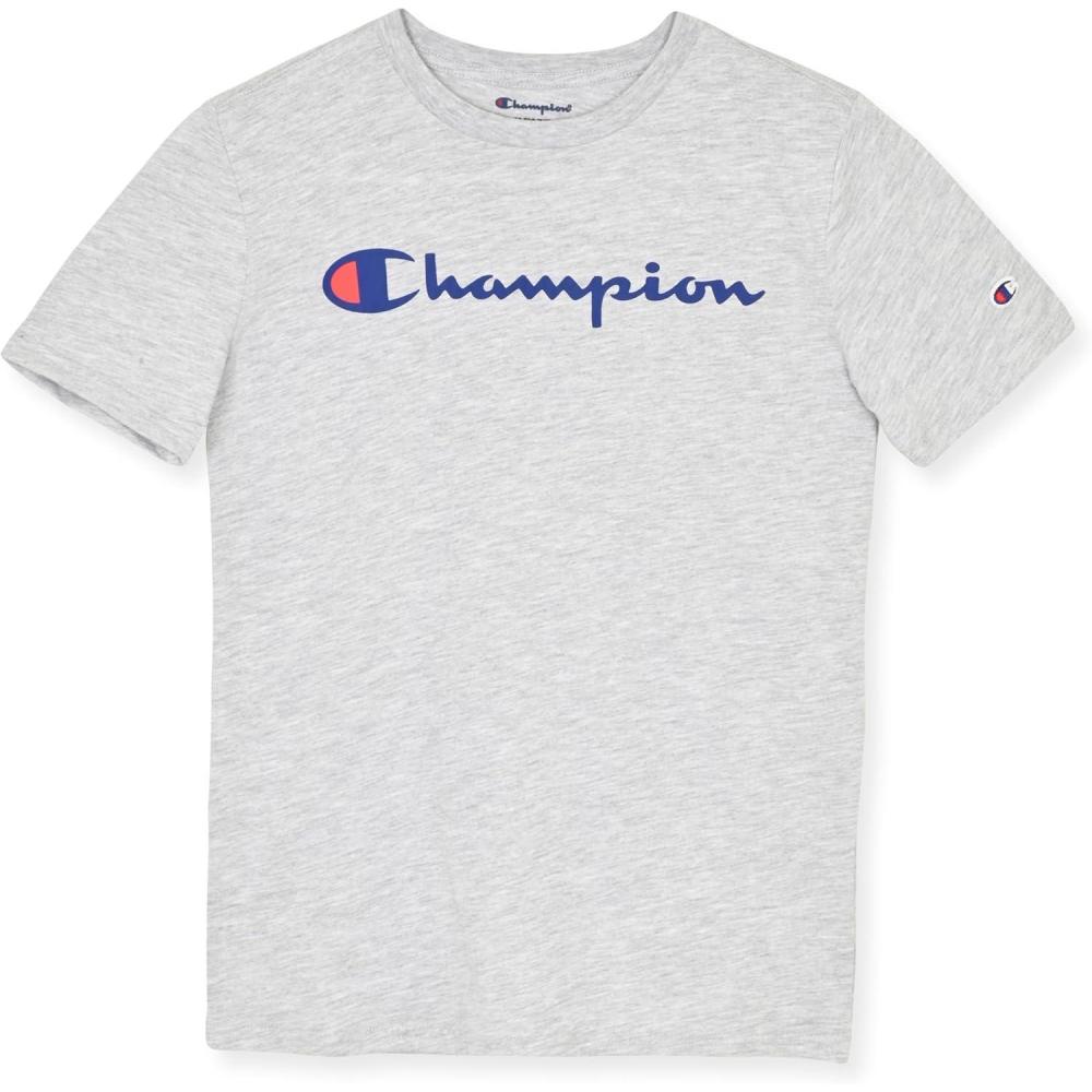 imageChampion Boys Champion Boys Tee Shirt Short Sleeve Logo TShirt for KidsSignature Grey Heather