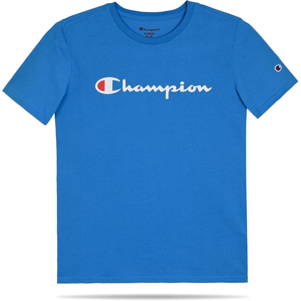 imageChampion Boys Champion Boys Tee Shirt Short Sleeve Logo TShirt for KidsSignature Malibu Blue