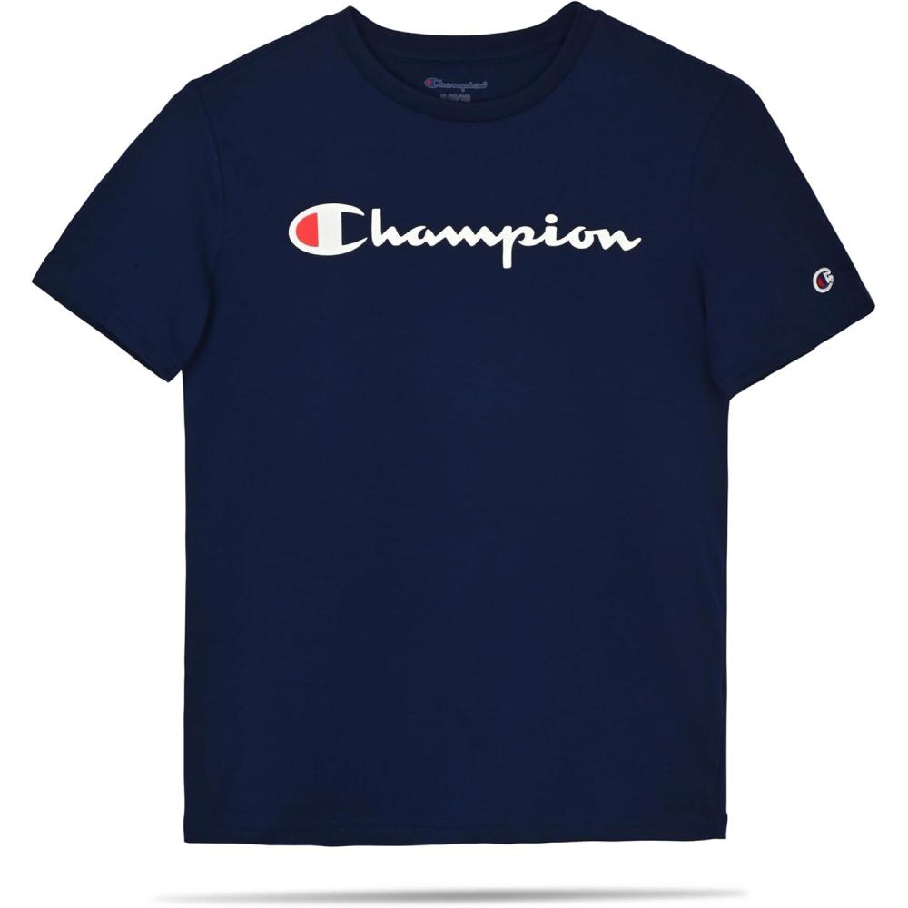 imageChampion Boys Champion Boys Tee Shirt Short Sleeve Logo TShirt for KidsSignature Navy Blue
