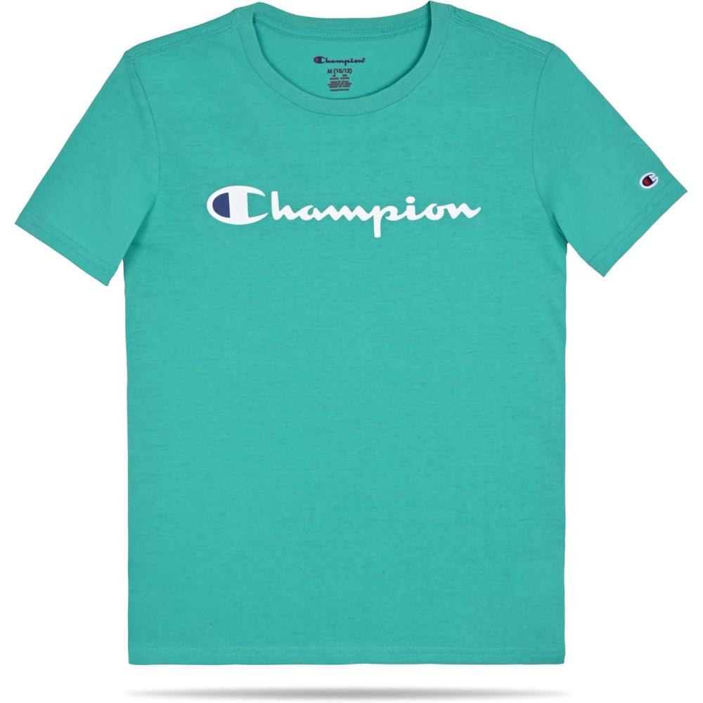 imageChampion Boys Champion Boys Tee Shirt Short Sleeve Logo TShirt for KidsSignature Oasis
