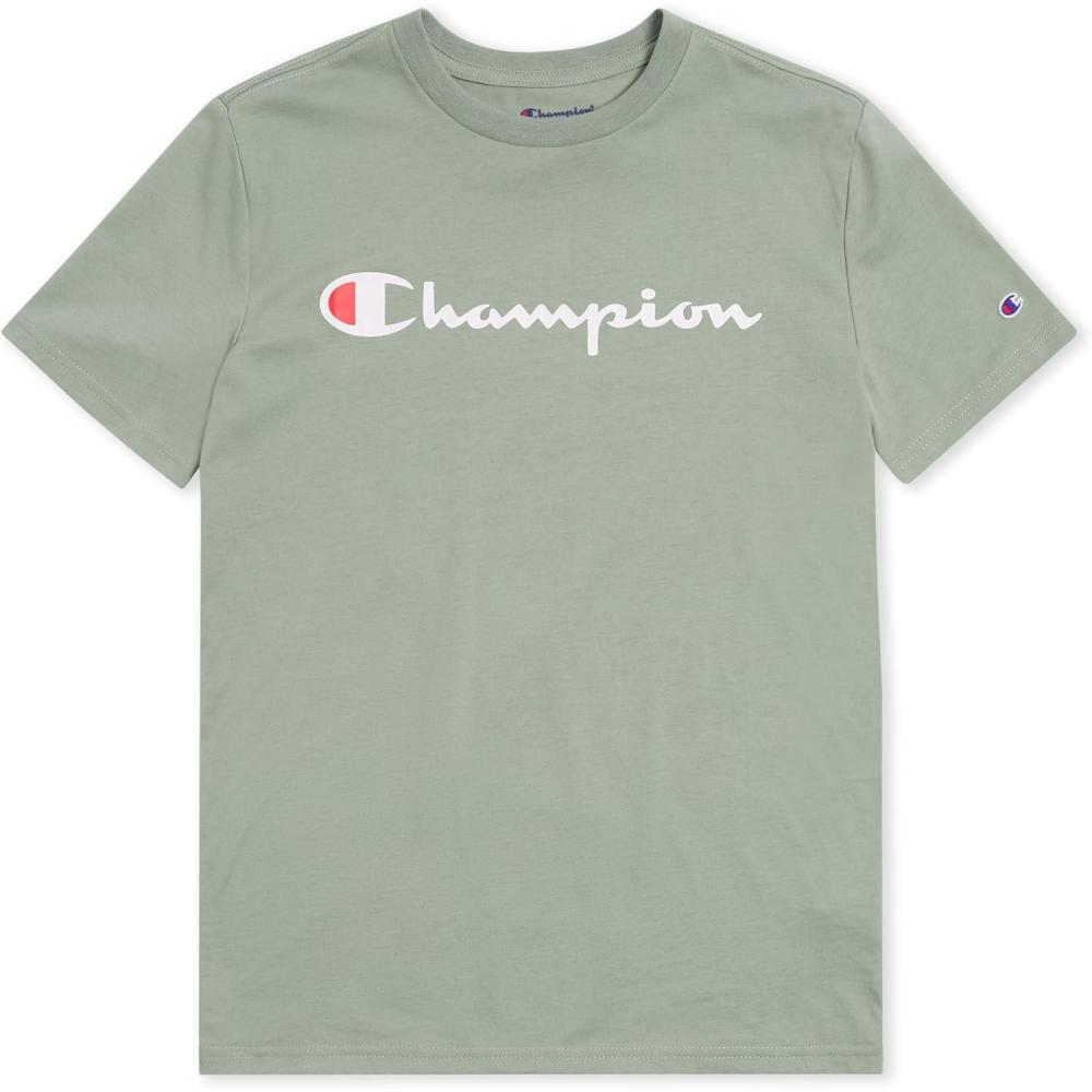 imageChampion Boys Champion Boys Tee Shirt Short Sleeve Logo TShirt for KidsSignature Pale Green