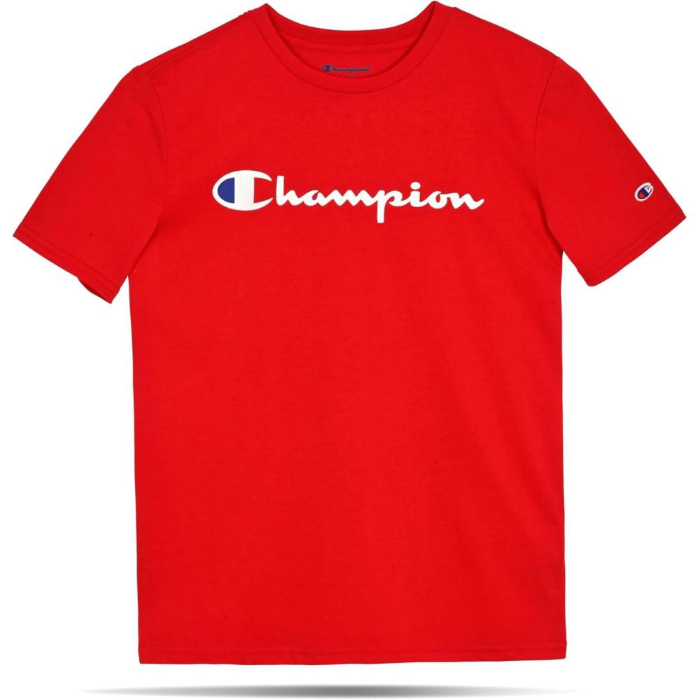imageChampion Boys Champion Boys Tee Shirt Short Sleeve Logo TShirt for KidsSignature Red