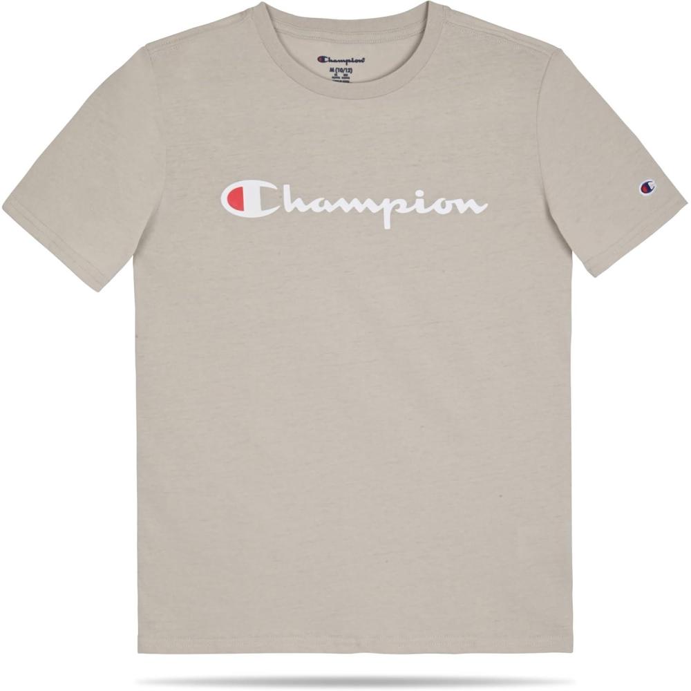 imageChampion Boys Champion Boys Tee Shirt Short Sleeve Logo TShirt for KidsSignature Sand Khaki