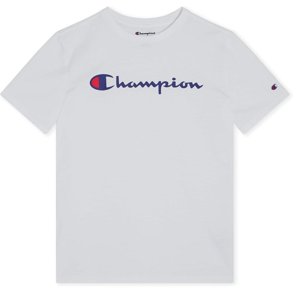 imageChampion Boys Champion Boys Tee Shirt Short Sleeve Logo TShirt for KidsSignature White
