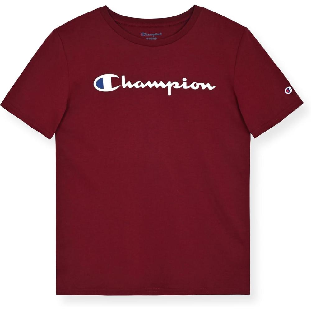 imageChampion Boys Champion Boys Tee Shirt Short Sleeve Logo TShirt for KidsWine