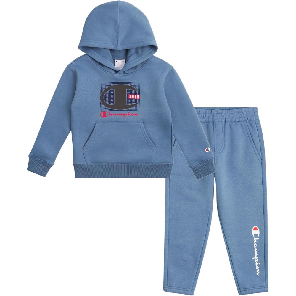imageChampion Boys Hoodie and Jogger Set for Kids 2 Piece Athletic Sweatsuit SetsDusty Blue