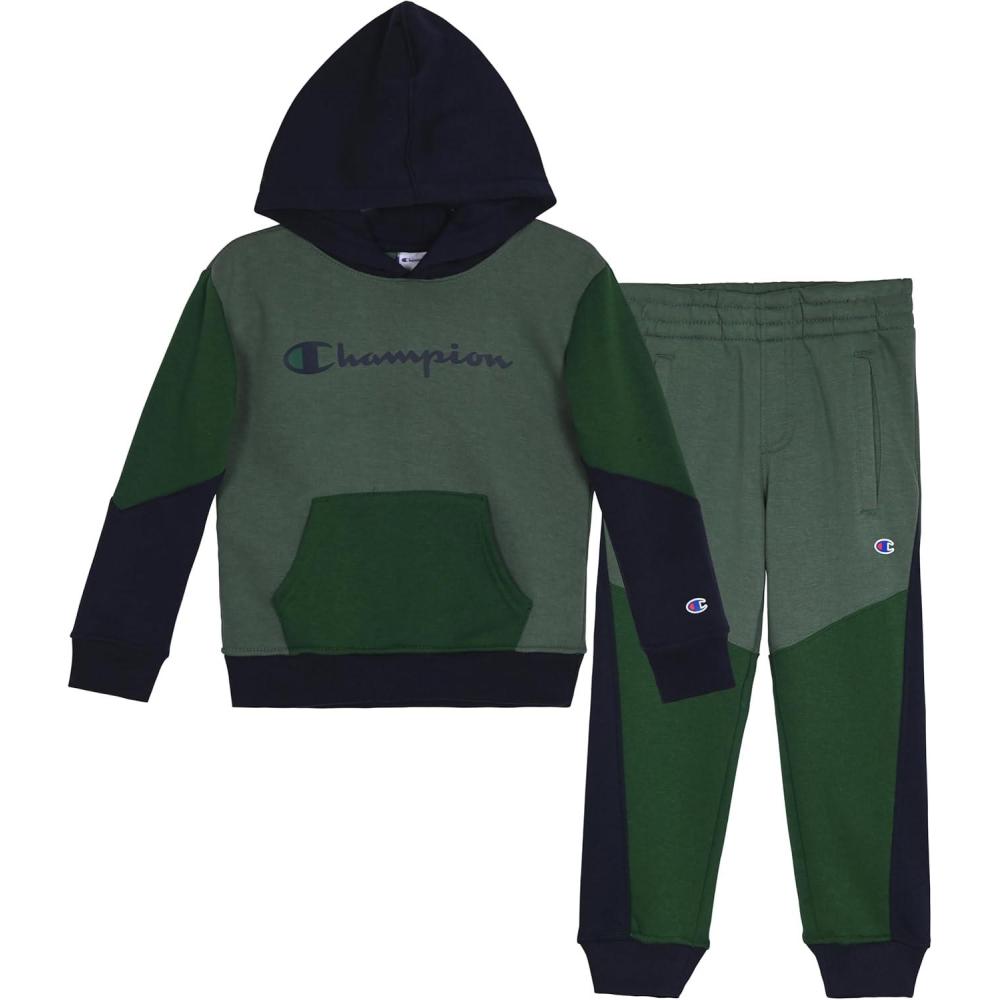 imageChampion Boys Jogger Set Fleece Hoodie and Sweatpants TracksuitDark Forest Green