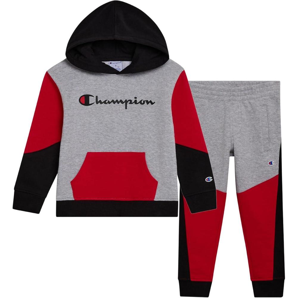 imageChampion Boys Jogger Set Fleece Hoodie and Sweatpants TracksuitGray