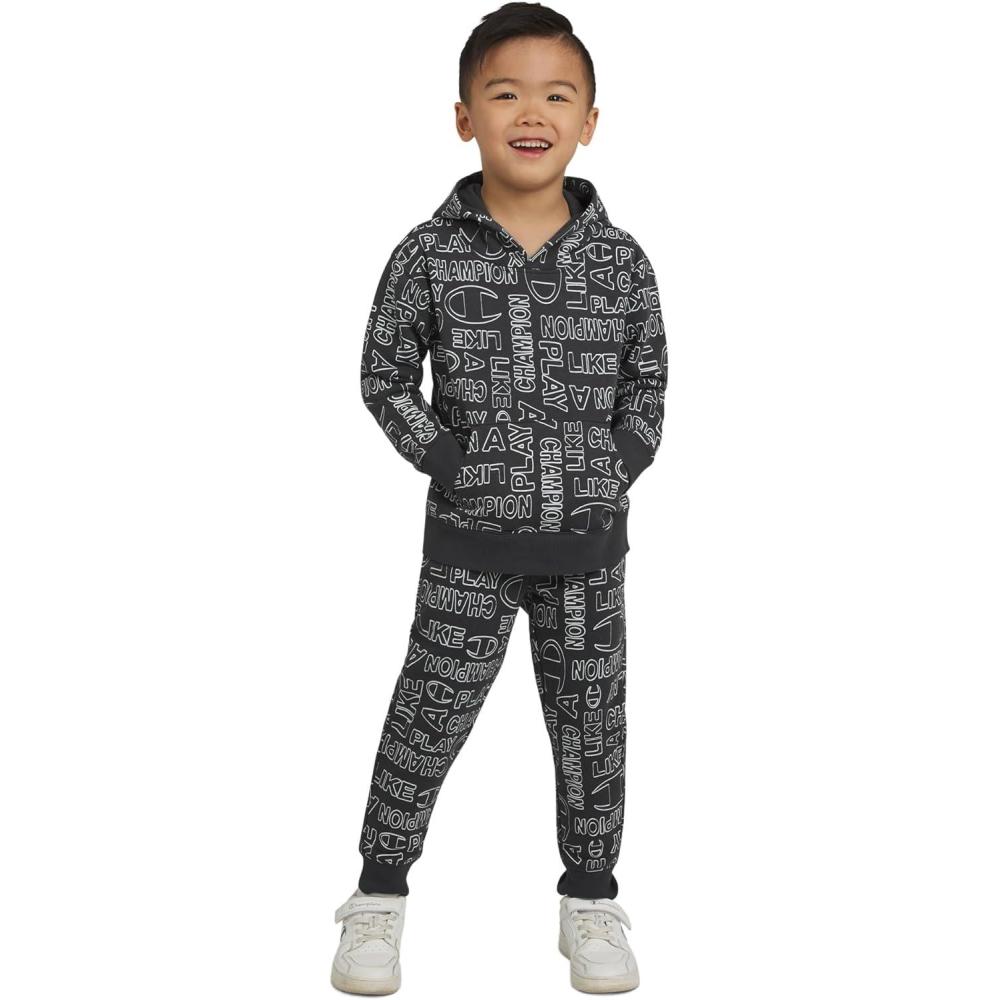 imageChampion Boys Jogger Set Fleece Hoodie and Sweatpants TracksuitIron