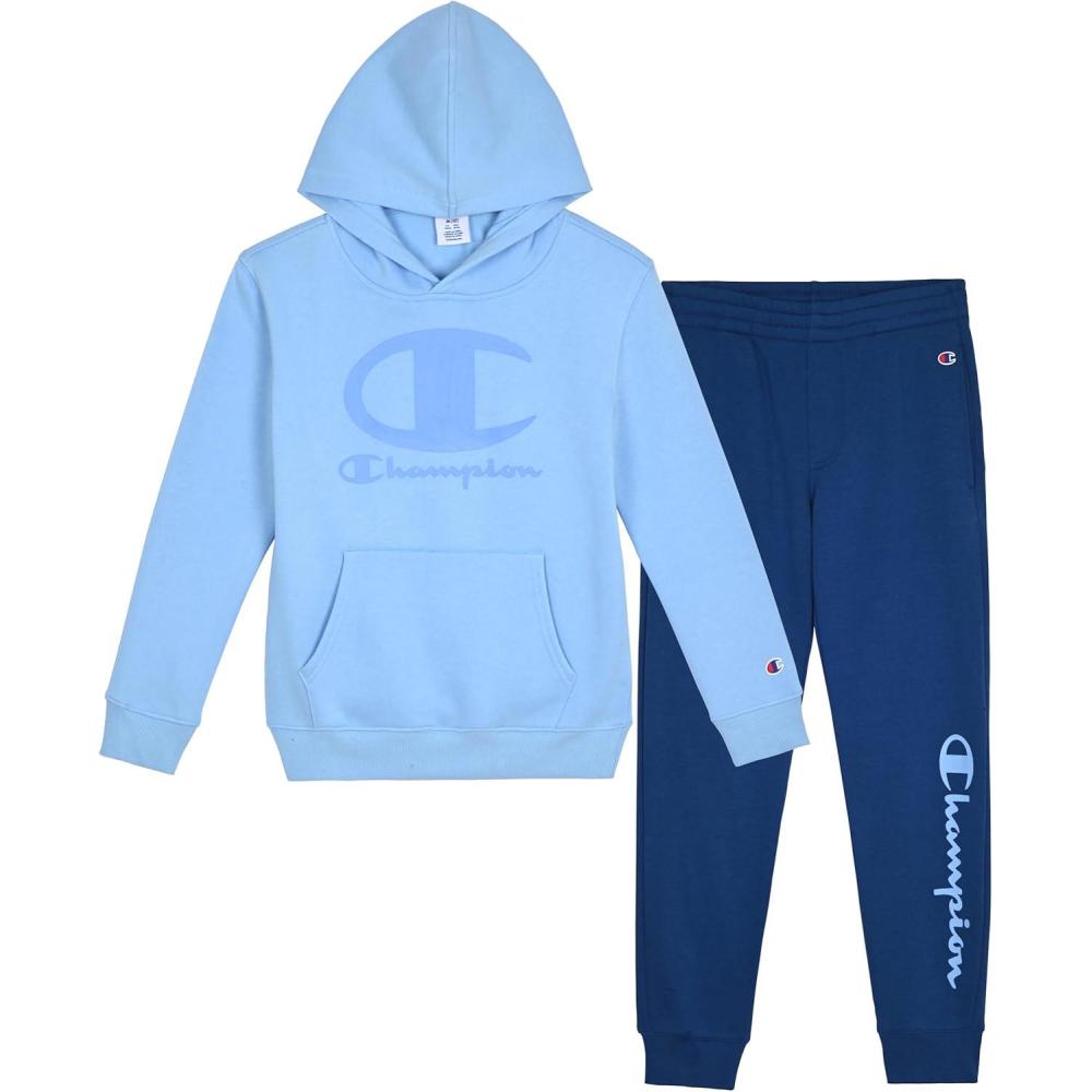 imageChampion Boys Jogger Set Fleece Hoodie and Sweatpants TracksuitLimoges Blue