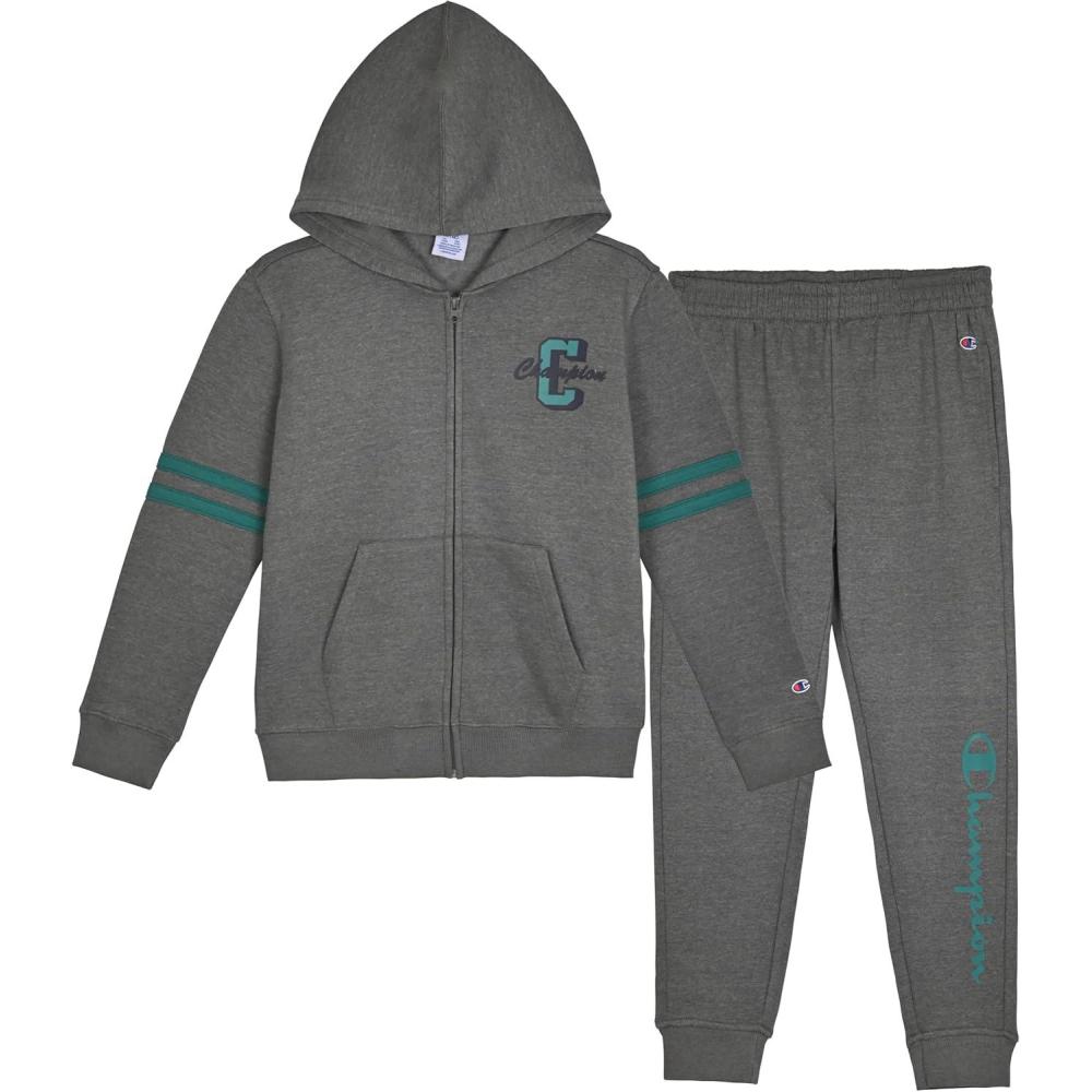 imageChampion Boys Jogger Set Fleece Hoodie and Sweatpants TracksuitMedium Heather Grey